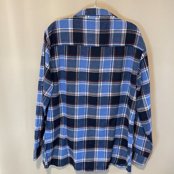 (NWT) STILLWATER SUPPLY Flannel long shirt. Blue/Burgundy plaid, 2XL - Picture 6 of 10